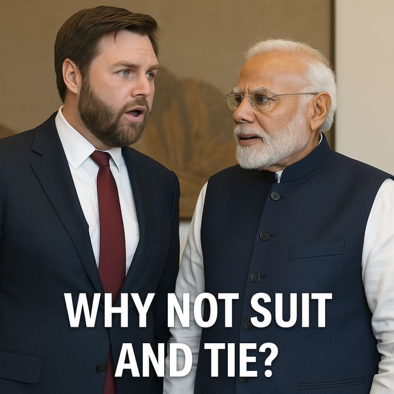 Vance asks Modi: Why not suit and tie?